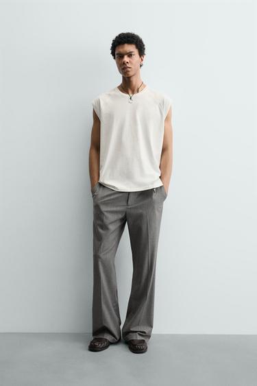 Zara 褪色效果挖背背心 - 裸色