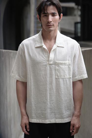 JACQUARD POLO SHIRT - Oyster-white by Zara