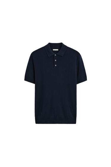 VISCOSE BLEND KNITTED POLO SHIRT