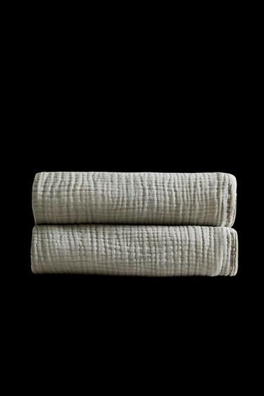 COTTON MUSLIN THROW - Blue grey by Zara