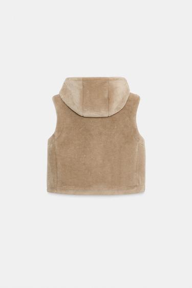 GILET EFFET MOUTON À BRANDEBOURGS - Marron clair de Zara - Image 6