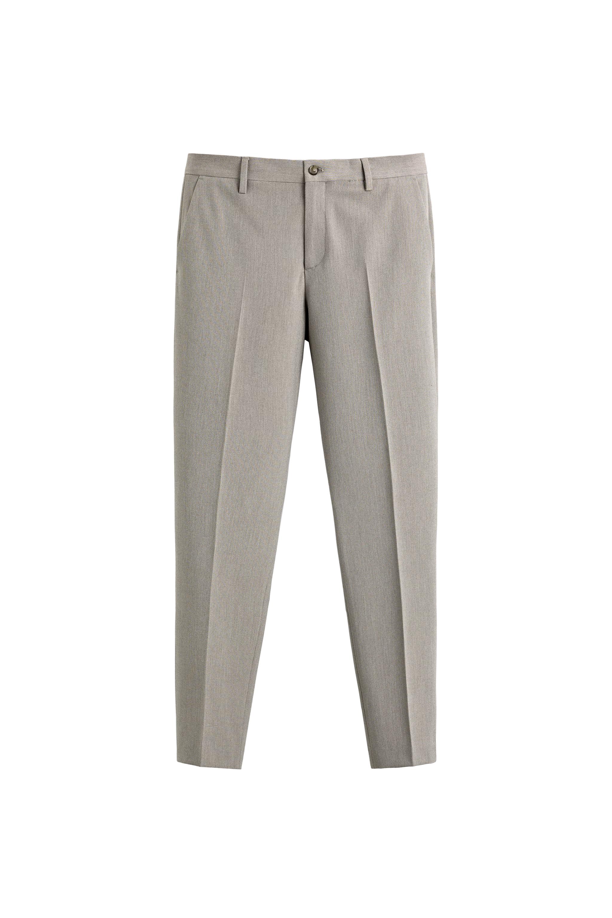 REGULAR FIT TEXTURED SUIT PANTS