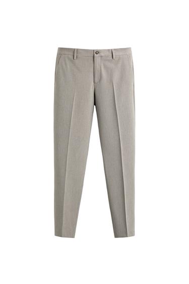 PANTALON DE COSTUME STRUCTURÉ REGULAR FIT - Beige de Zara