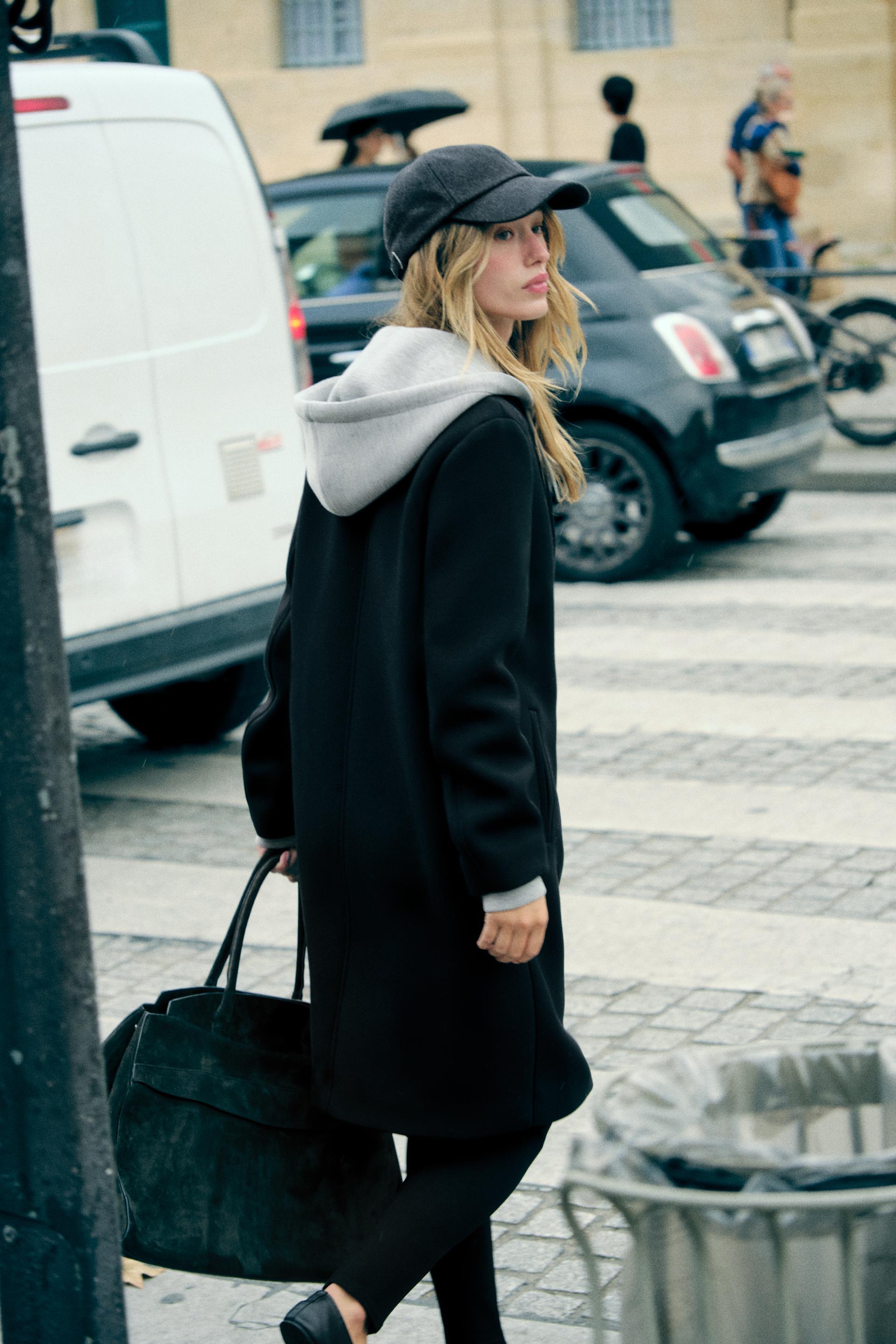 定価13590円☆ZARA☆ デタッチャブルフード コントラストコートS