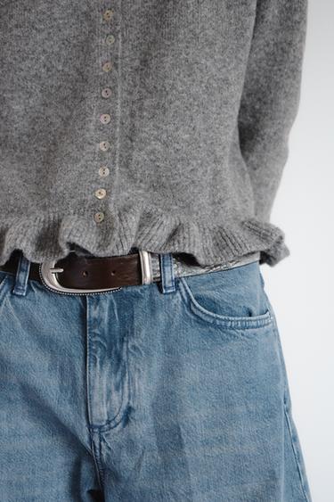METAL BUCKLE BELT - Brown by Zara