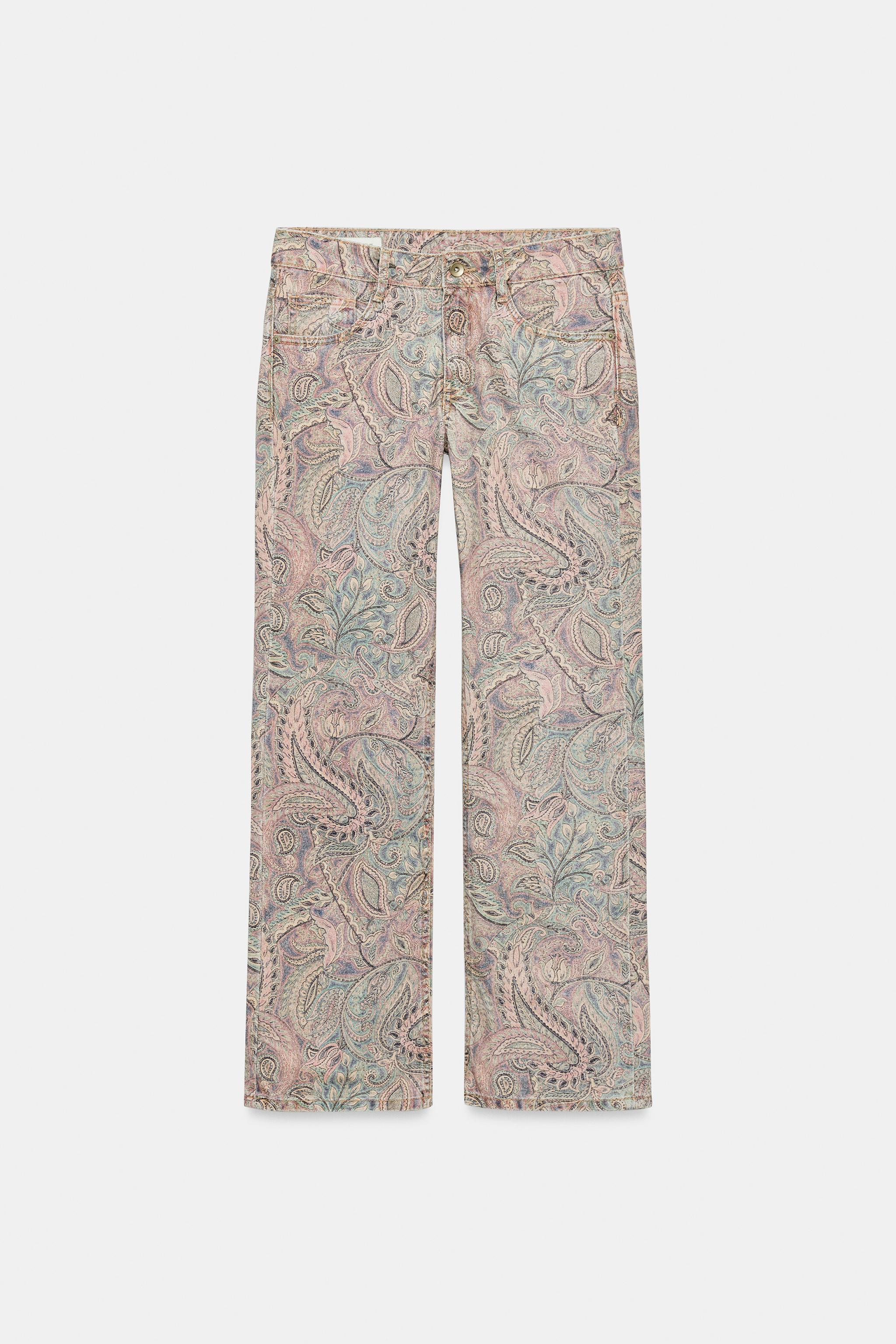 Женские джинсы Zara TRF LOW-RISE PAISLEY STRAIGHT JEANS — фото 6