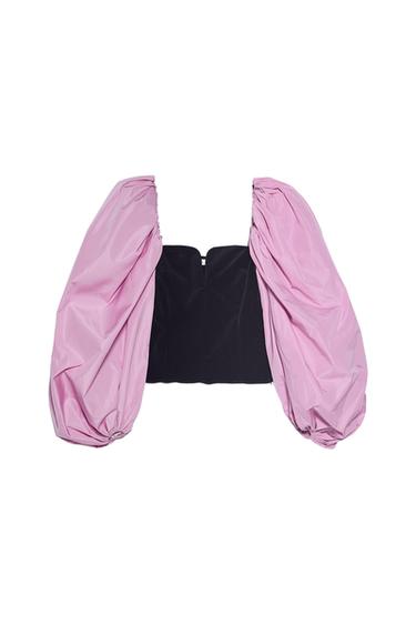 CONTRAST VELVET TOP