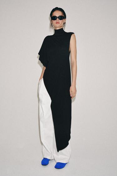DRAPED ASYMMETRIC TOP - Black by Zara