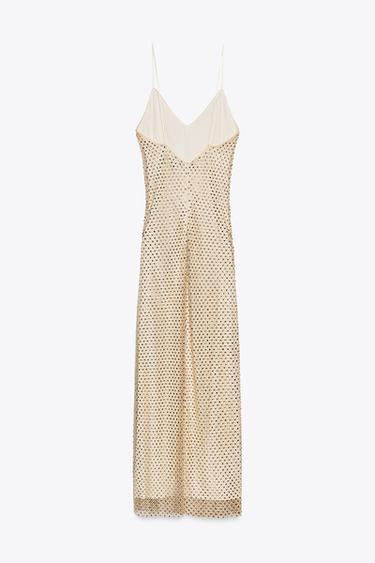 ROBE LONGUE STRASS - Doré de Zara - Image 7