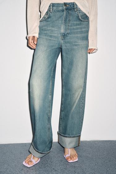 Zara ZW COLLECTION MID-RISE BAGGY JEANS - Blue