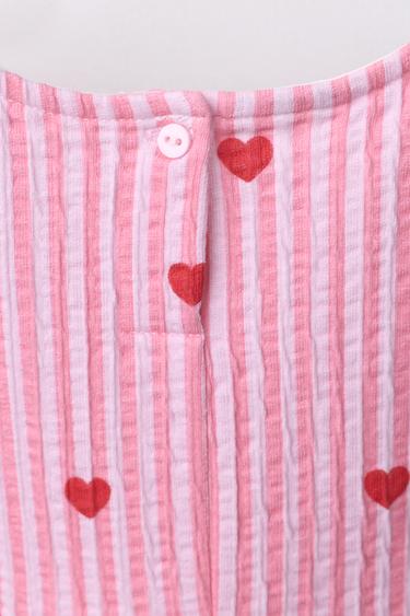 ROBE IMPRIMÉ À RAYURES CŒURS - Fuchsia de Zara - Image 3