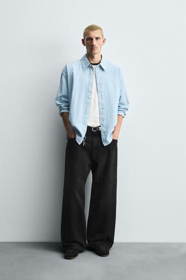 Zara BAGGY FIT JEANS - Charcoal
