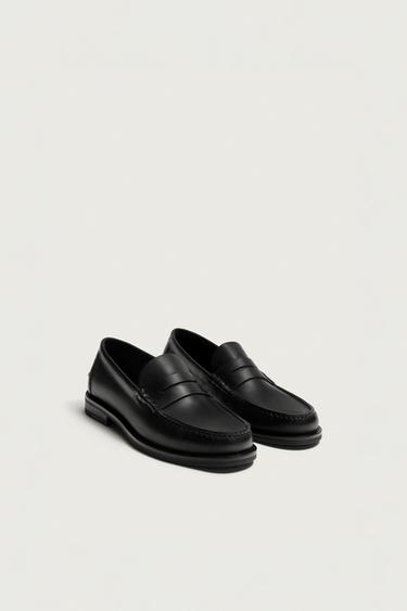 MOCASÍN PIEL ANTIFAZ - Negro de Zara