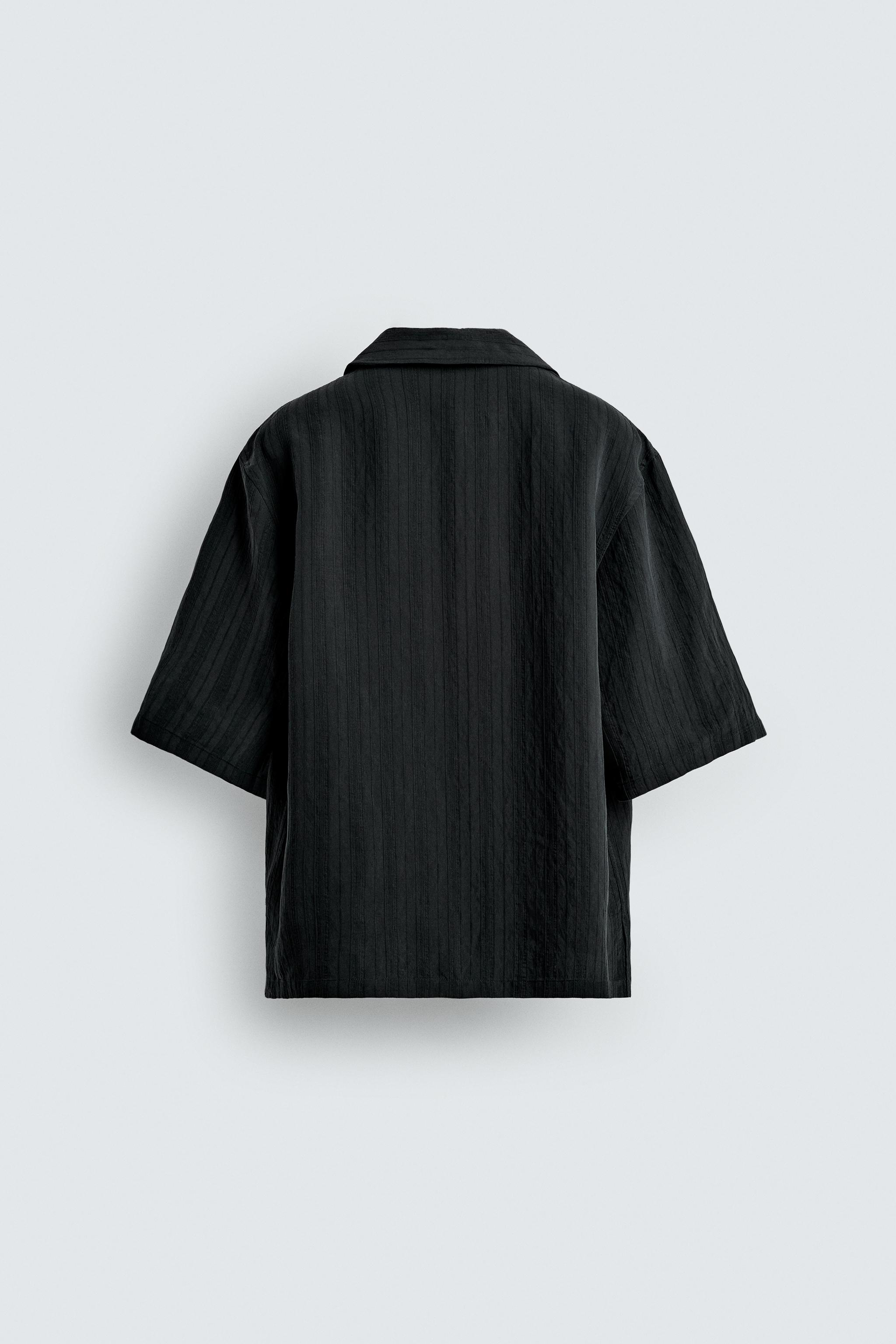 STRIPED JACQUARD BOXY FIT SHIRT