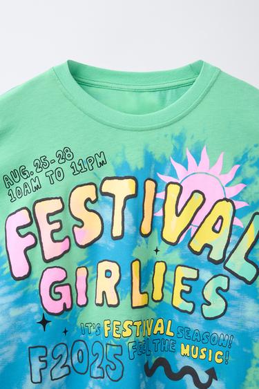 TIE-DYE SLOGAN T-SHIRT - Multicoloured by Zara - Image 2
