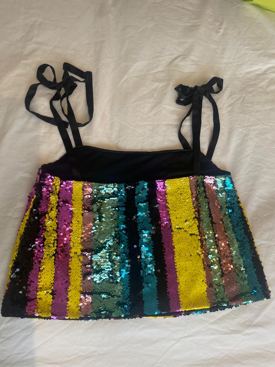 MULTICOLOURED SEQUIN TOP - Image 2