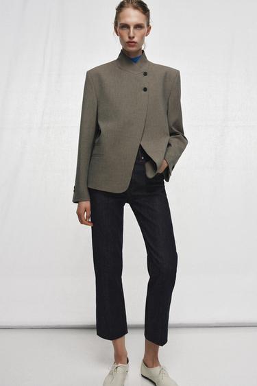 HIGH NECK BLAZER ZW COLLECTION - Stone by Zara - Image 4