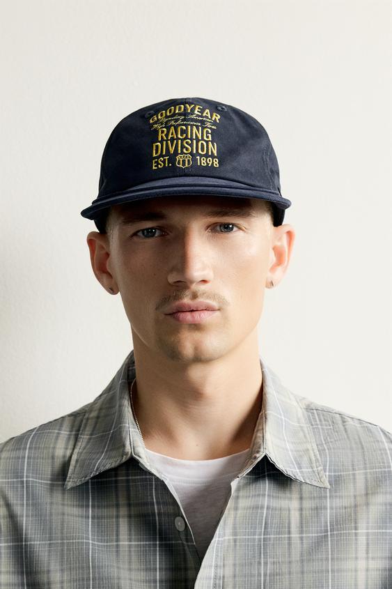 GOODYEAR EMBROIDERED FLAT PEAK CAP - Blue by Zara - Image 0