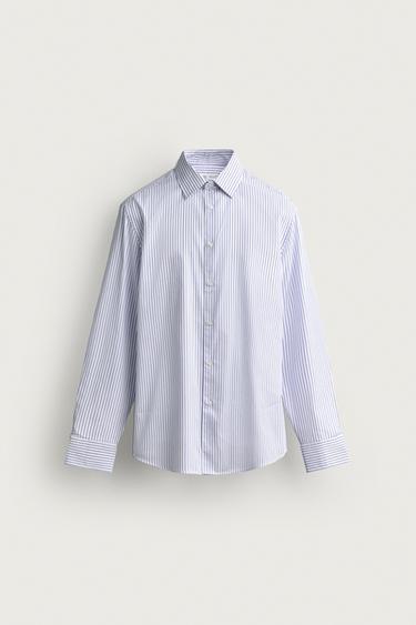 CHEMISE TEXTURÉE EASY CARE - Blanc / Bleu marine de Zara