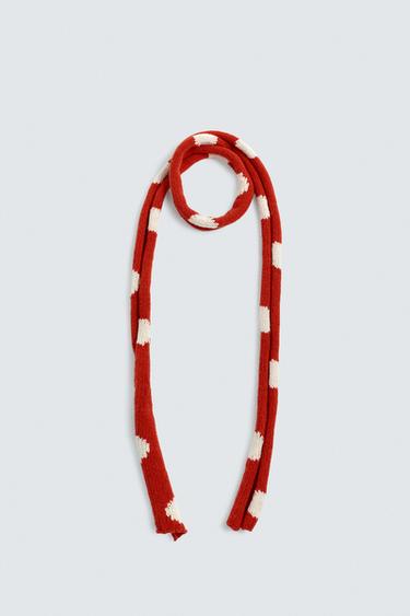 В’ЯЗАНИЙ ШАРФ У ГОРОШОК HARRY LAMBERT FOR ZARA X DISNEY - Червоний Zara