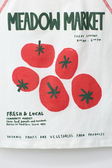 TOMATO PRINT T-SHIRT - White by Zara - Image 3