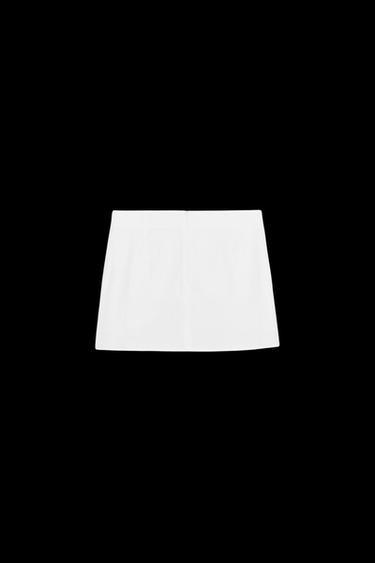 Zara PLEATED WRAP SKORT - White
