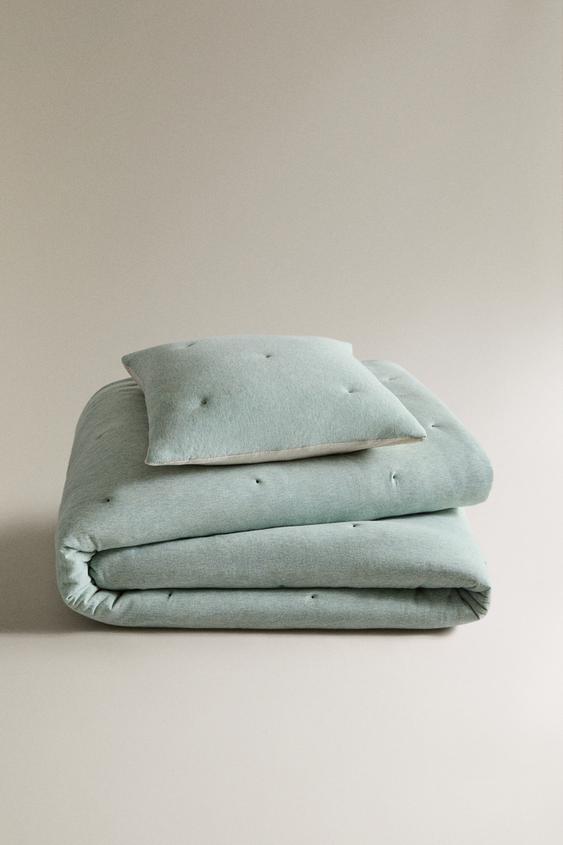 EDREDOM INFANTIL REVERSÍVEL DE SUÉTER - Verde da Zara - Imagem 0