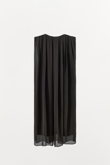 STRAPLESS MIDI DRESS - Dark grey by Zara