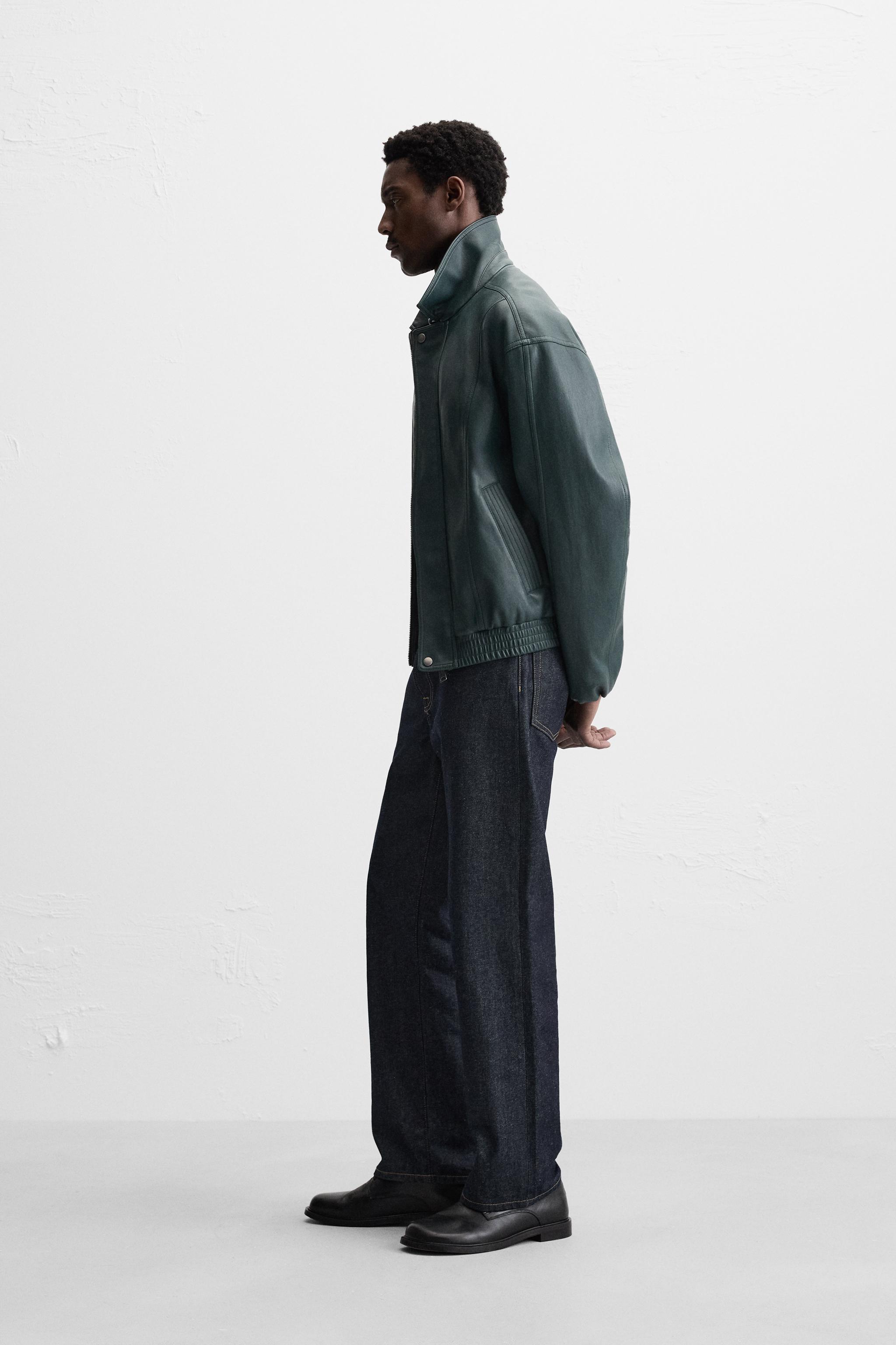 FAUX LEATHER JACKET - Duck green | ZARA United States