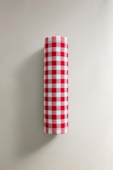Zara ROLL OF GINGHAM COTTON NAPKINS (SET OF 20) - Red / White