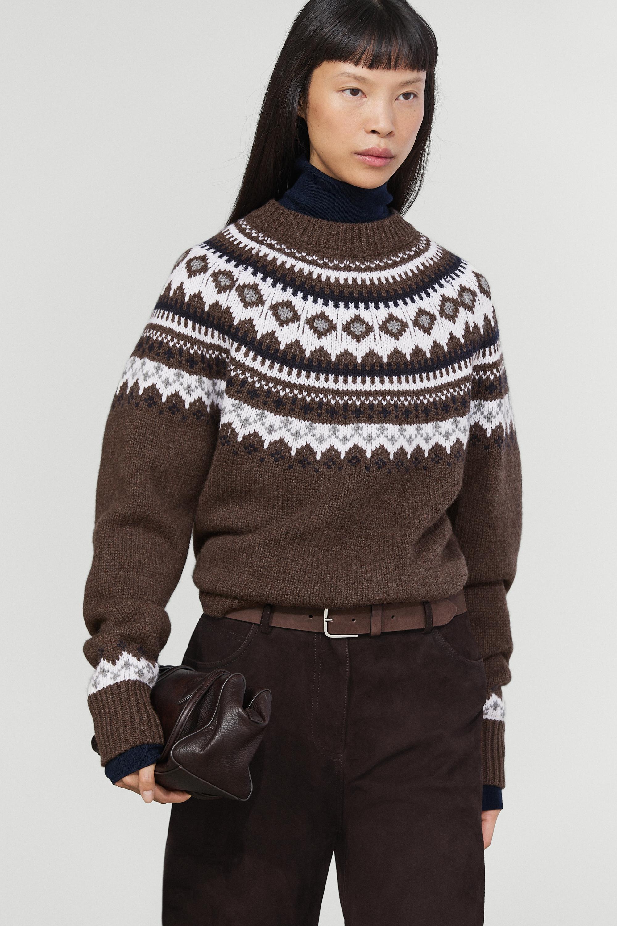 Pull en maille jacquard mélange de laine