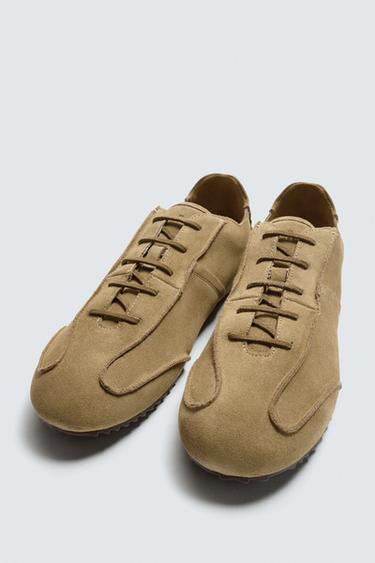 TENNIS EN CUIR ÉDITION LIMITÉE - Marron sable de Zara - Image 2