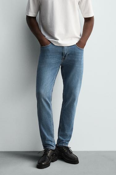 SLIM FIT JEANS - Mid-blue by Zara