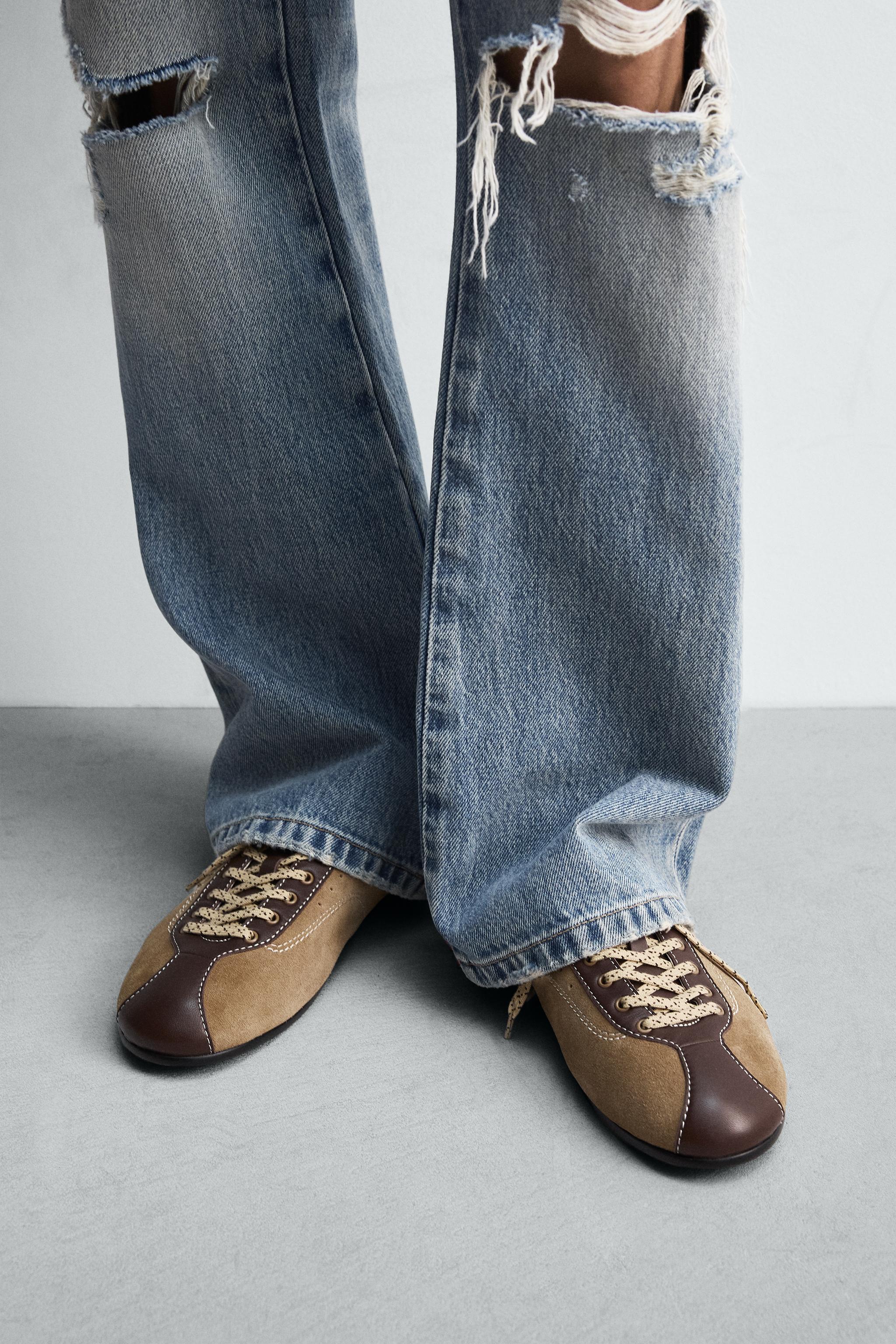 LEATHER TRAINERS HARRY LAMBERT FOR ZARA X DISNEY - Sandy Brown