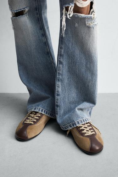 BASKETS EN CUIR HARRY LAMBERT FOR ZARA X DISNEY - Marron sable de Zara - Image 2