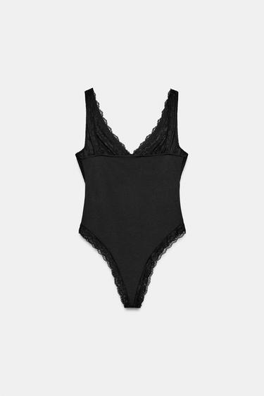 BODY AVEC DENTELLE - Noir de Zara - Image 6