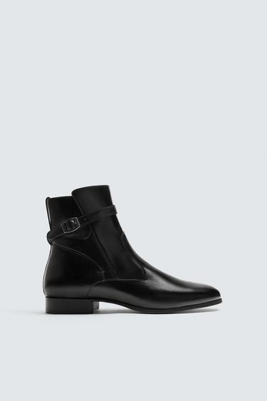 LEATHER BUCKLE BOOTS BOBBY GILLESPIE X ZARA - Black by Zara