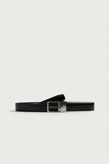 Zara REVERSIBLE LEATHER BELT - Black