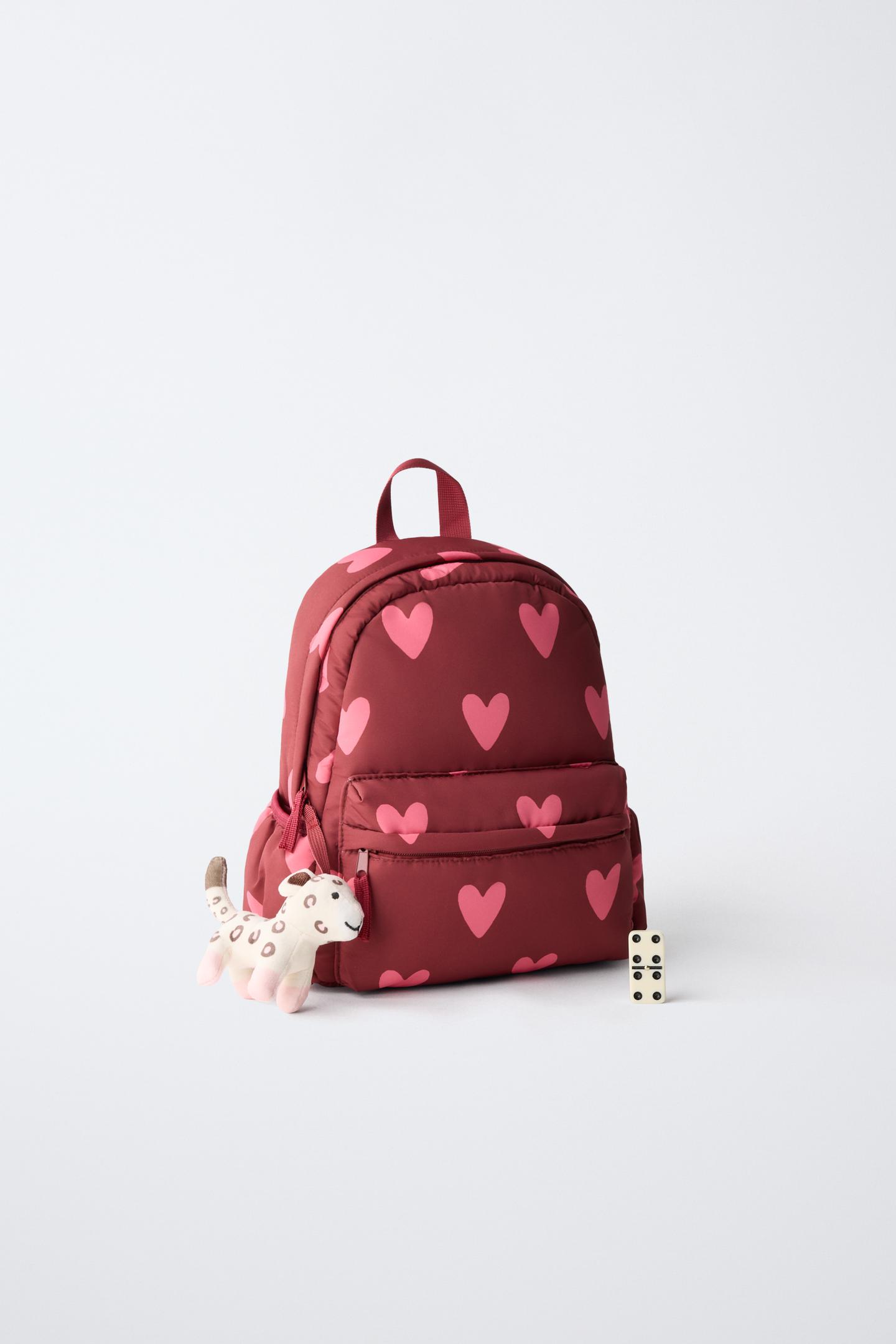 Рюкзак Zara Heart Print Charm для детей, цвет: Розовый — фото 6