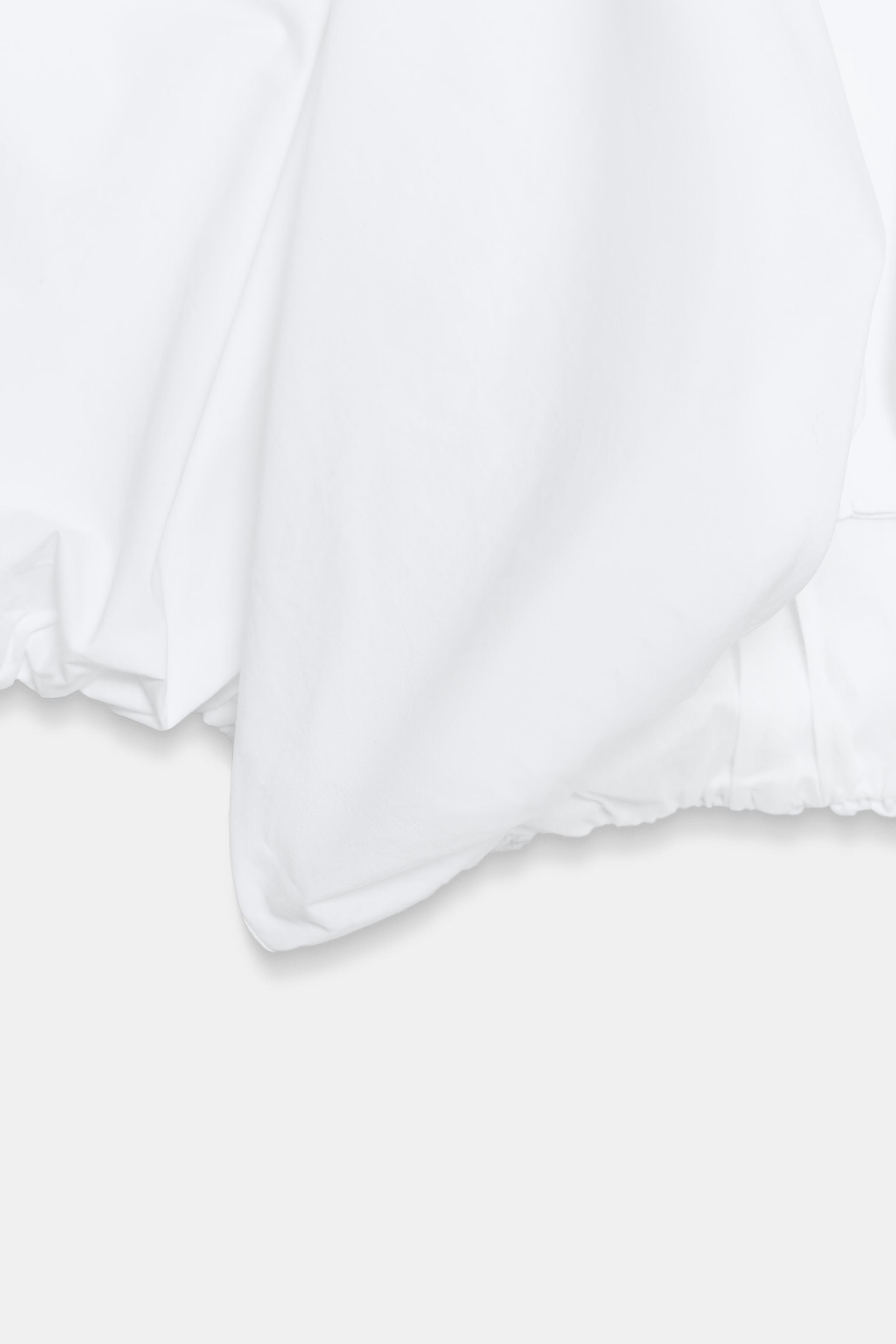 CROPPED POPLIN BALLOON TOP