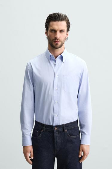 COTTON - SILK SHIRT - striped by Zara