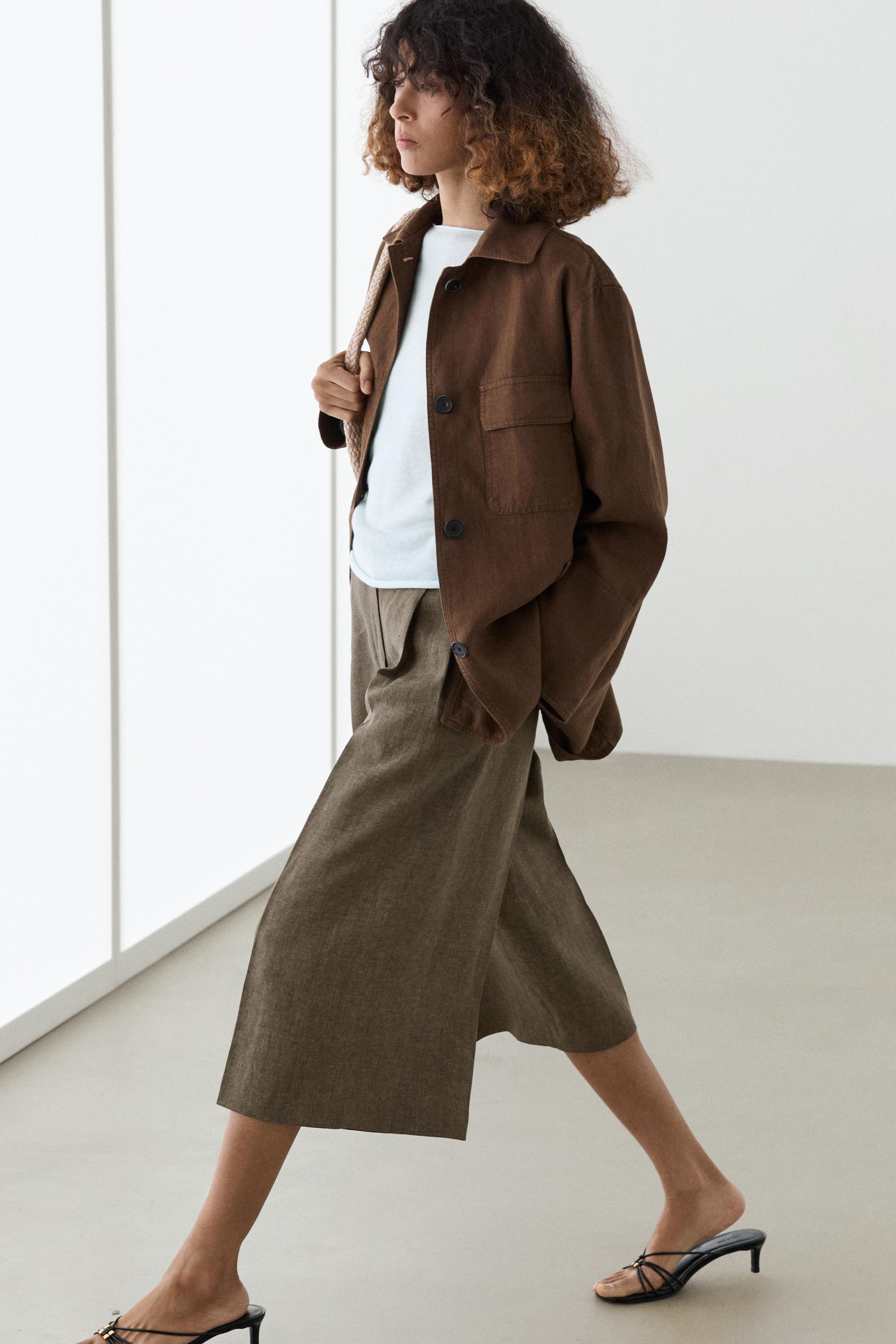 Bermuda fluide en lin mélangé