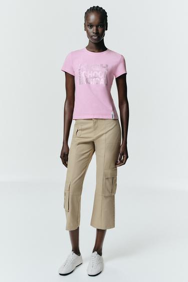 Zara ANKLE-LENGTH STRAIGHT LEG PANTS WITH POCKETS - Straw