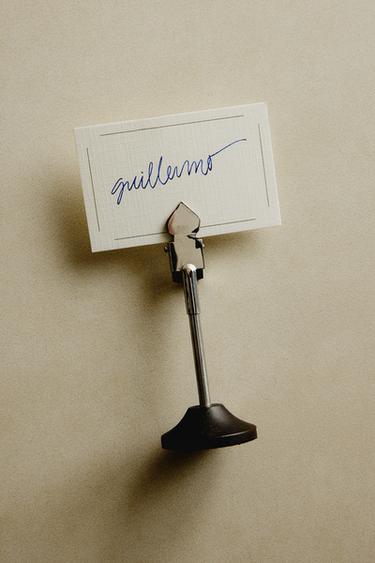 SET OF WOODEN PLACE NAMES HOLDERS AND CARDS - Brown by Zara - Image 4