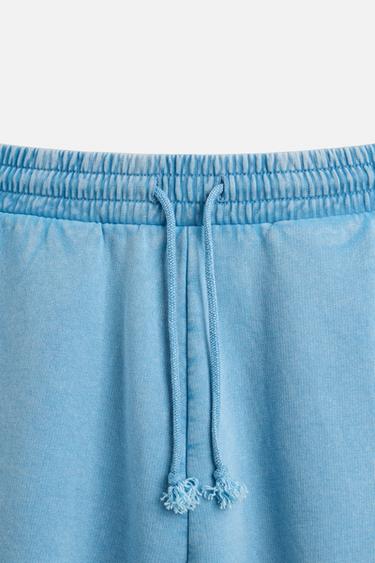 WASHED RELAXED FIT JOGGER BERMUDA SHORTS - Faded blue by Zara - Image 8