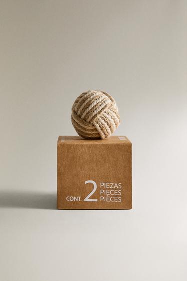 PACK OF KNOTTED DOOR KNOBS (PACK OF 2) - Light beige by Zara - Image 3