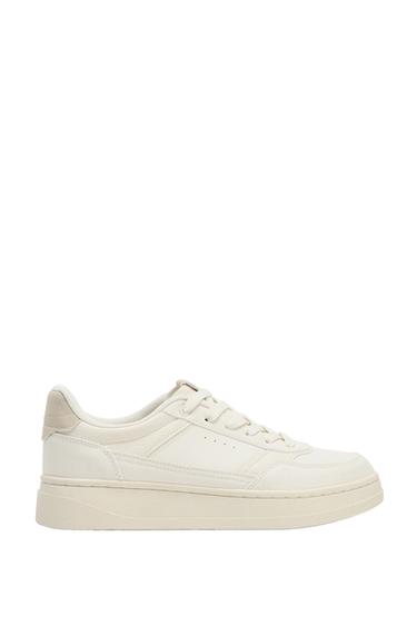 TRAINERS WITH COMBINED HEEL TAB - Ecru White by Zara