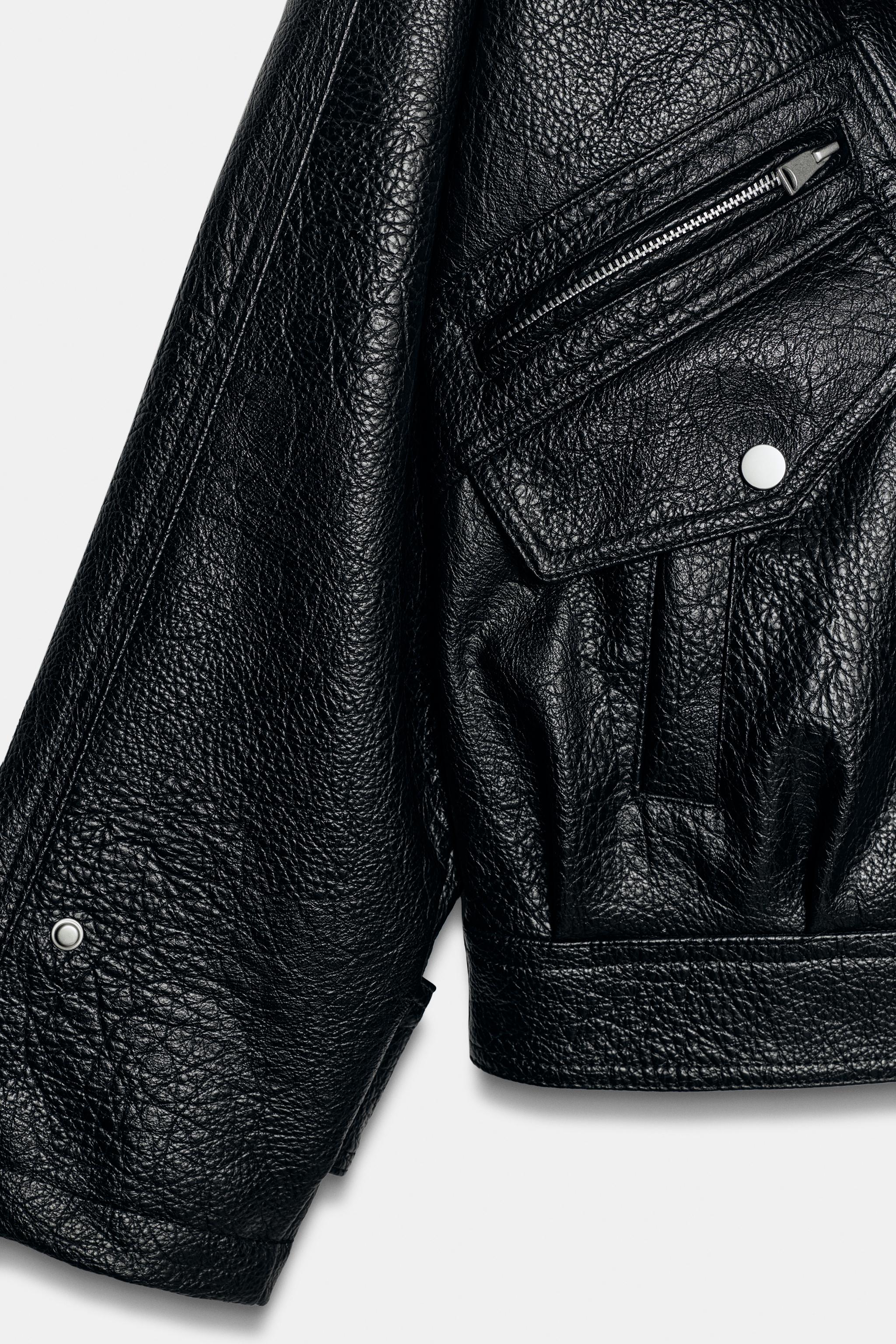 BLOUSON DE MOTARD EN MATIÈRE SYNTHÉTIQUE