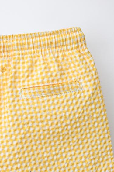 SHORT DE BAIN À CARREAUX VICHY (2-6 ANS) - Jaune de Zara - Image 3