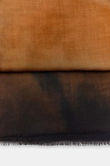 FOULARD IMPRIMÉ MODAL ET SOIE - Rouge orangé de Zara - Image 3